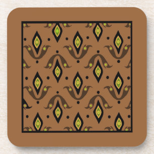 Fleur-de-lys Cork Coaster, Brown, Black, Green Coaster