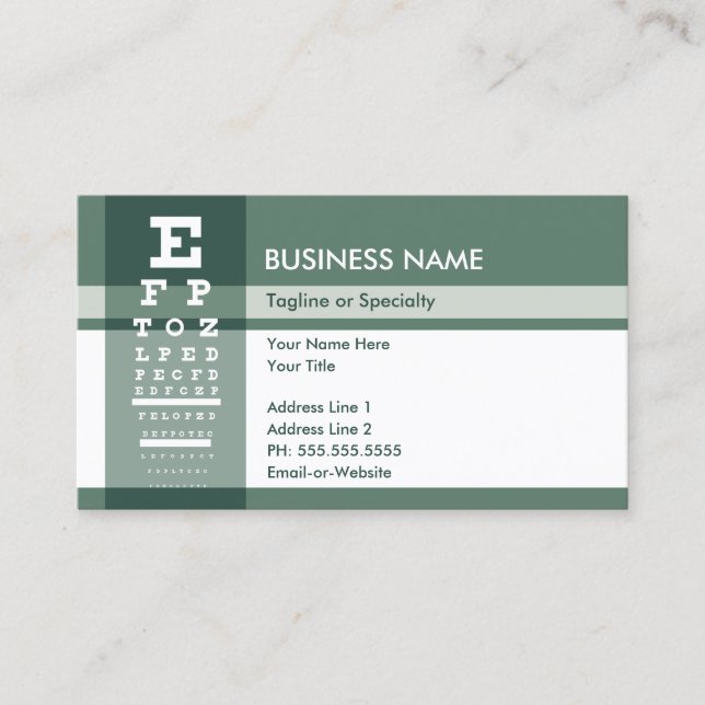 fleur de lys eye test business card (Front)
