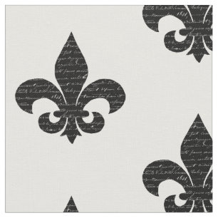 Fleur de lys fabric french typography
