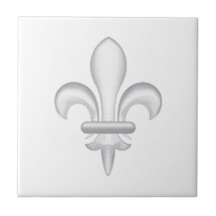 Fleur-de-lys light grey tile