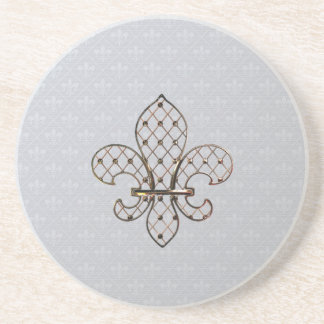 Fleur de Lys Pattern Sandstone Coaster