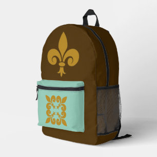 Fleur de Lys Printed Backpack
