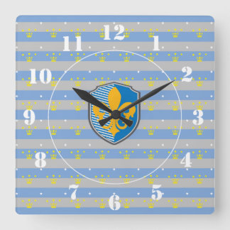 fleur-de-lys square wall clock