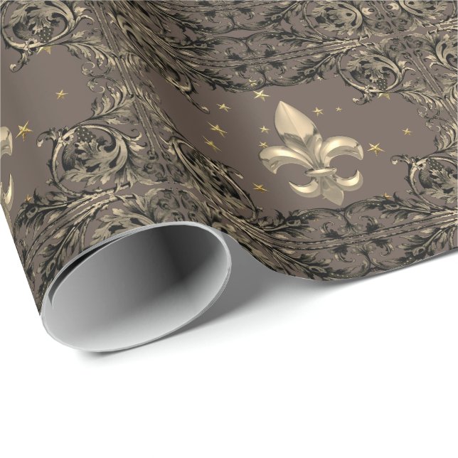 Fleur de Lys Wrapping Paper (Roll Corner)