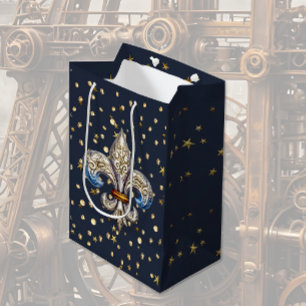 Fleur de Lys Wrapping Paper Medium Gift Bag