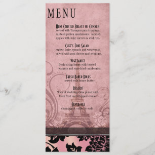 Fleur de Paris Eiffel Tower Dinner Menu   pink