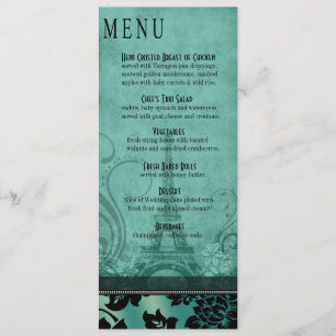Fleur de Paris Eiffel Tower Dinner Menu   teal
