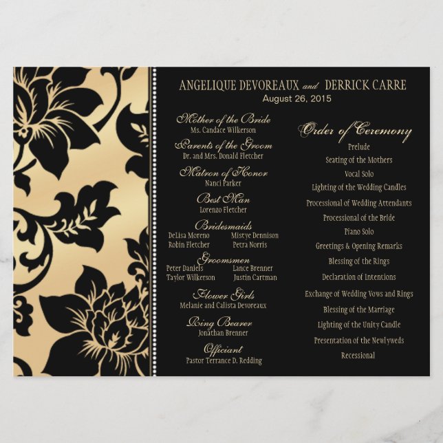 Fleur de Paris Eiffel Tower Wedding Program | sand Programme (Front)