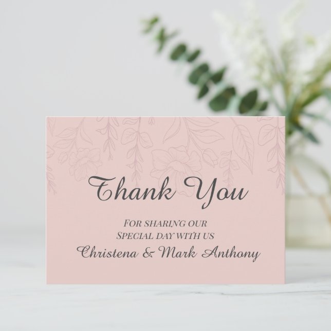 Fleur de Satin Thank You Card (Standing Front)