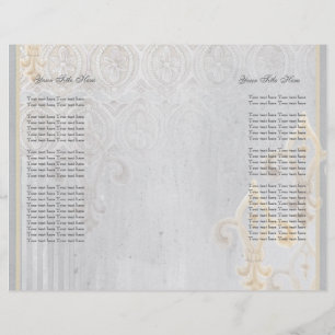 Fleur di Lys Damask 2 Grey Wedding Invitation