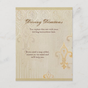 Fleur di Lys Damask 2 - Hotel Accommodations maps Enclosure Card