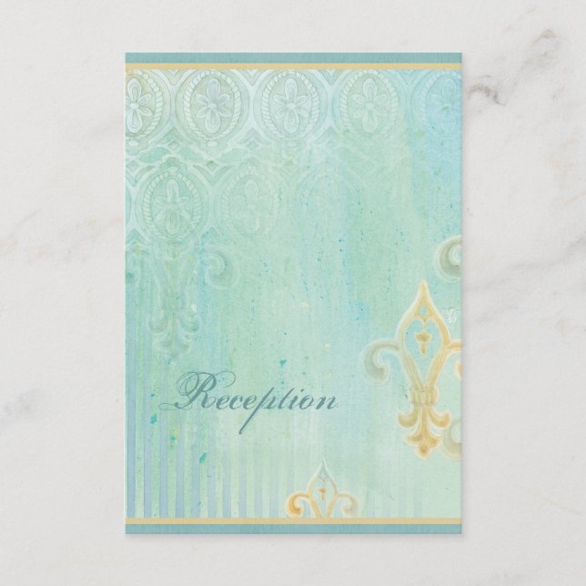 Fleur di Lys Damask 2 - Wedding RSVP Response Card (Front)