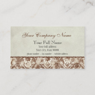 Fleur di Lys Damask Brown Business Cards