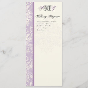Fleur di Lys Damask - Lilac Wedding Program Programme