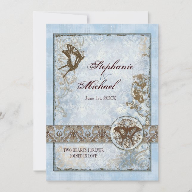Fleur di Lys Damask vs2 - Wedding Invitation (Front)