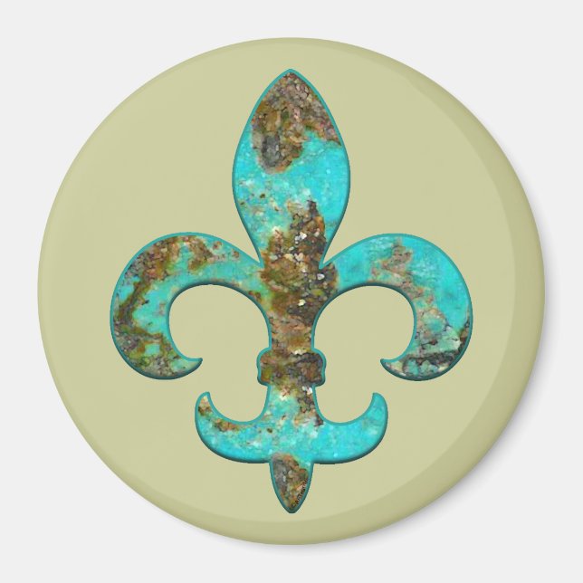 Fleur Faux Stone 1 Magnet (Front)