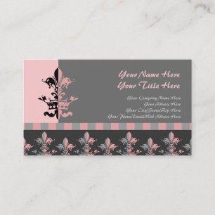 Fleur Heart Crown - Pink Business Card