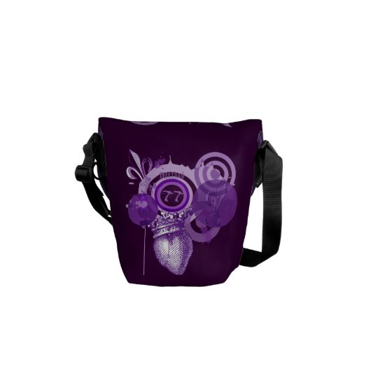 Fleur Heart Graphic Messenger Bags