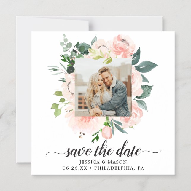Fleur Jolie Floral Wedding Save The Date Magnets (Front)
