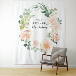 Fleur Jolie Pretty Floral Bridal Backdrop Tapestry
