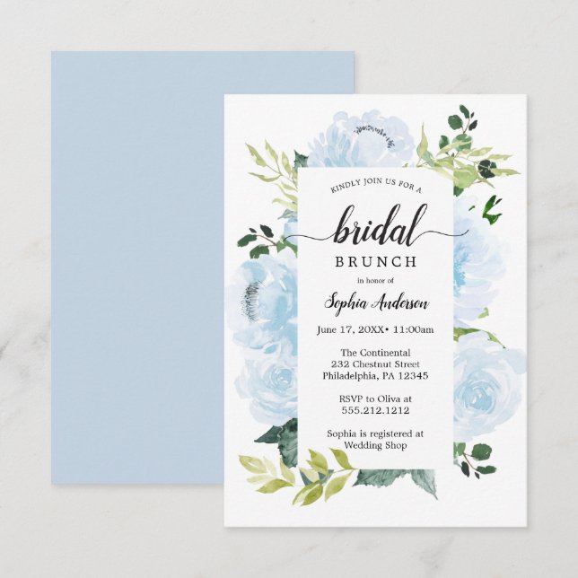 Fleur Jolie Pretty Floral Bridal Shower Invites (Front/Back)