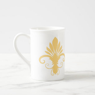 Fleur Lily Gold Bone China Mug
