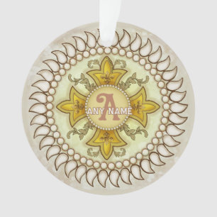 Fleur Medal Monogram Ornament