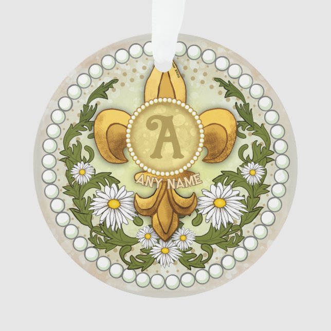 Fleur Monogram  Ornament (Front)
