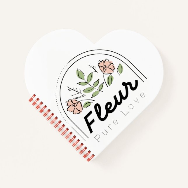 Fleur – Pure Love Floral Logo Notebook (Front)