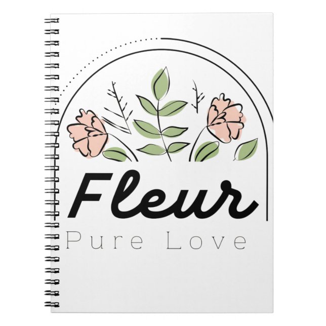 Fleur – Pure Love Floral Logo Notebook (Front)