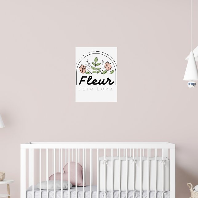 Fleur – Pure Love Floral Logo Poster (Nursery 2)