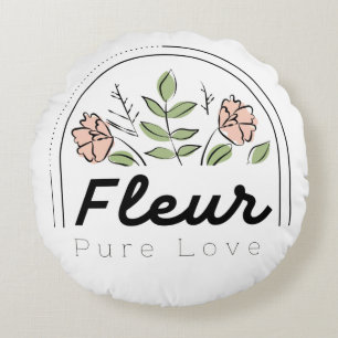 Fleur – Pure Love Floral Logo Round Cushion