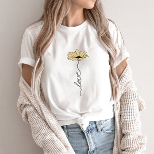 Fleur sauvage avec le mot Love - LOVE Wildflower T-Shirt