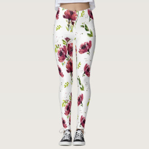 Fleur Watercolor Poppy Leggings