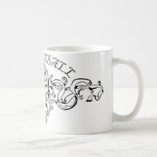 fleurdelisribbon-basketball. coffee mug (Right)