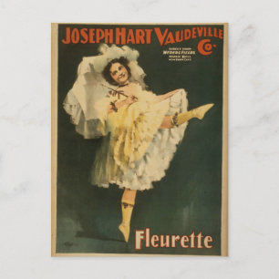 Fleurette, 'Joseph Hart Vaudeville Co.' Retro Thea Postcard