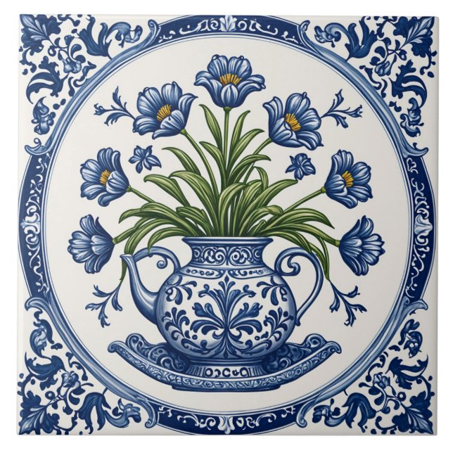 Fleurs couleur bleue 2 tile (Front)