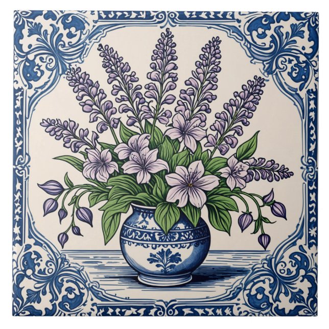 Fleurs couleur lilas tile (Front)