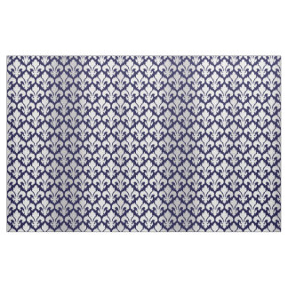 Fleurs-de-lys Silver and Blue Fabric