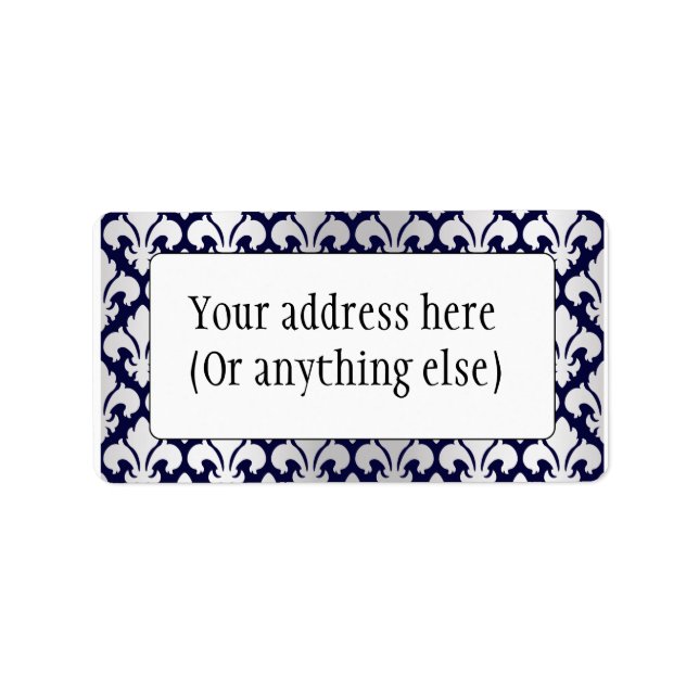 Fleurs-de-lys Silver and Blue Label (Front)