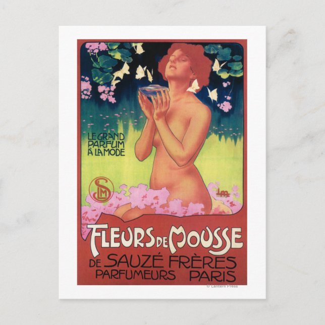 Fleurs de Mousse Perfume Poster Postcard (Front)