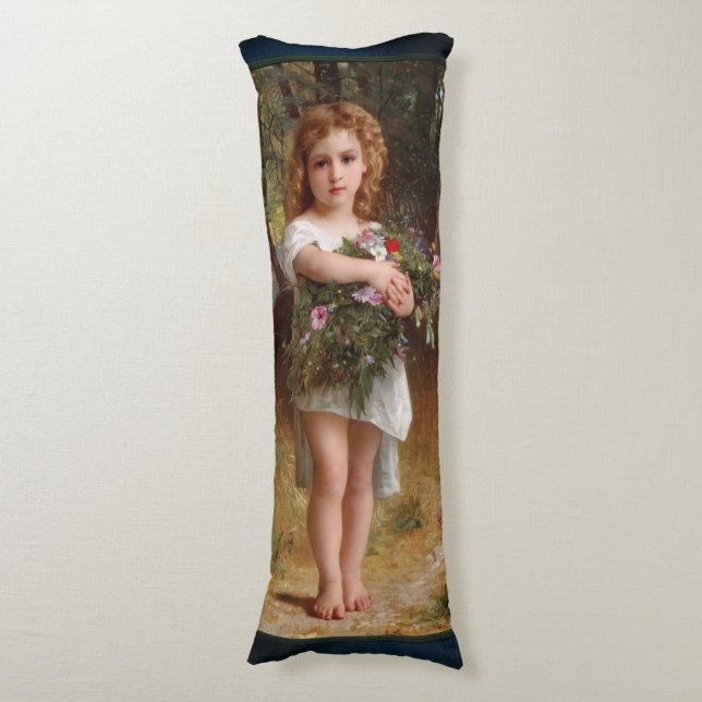 Fleurs De Printemps by William Bouguereau Body Cushion (Front Vertical)