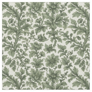 fleurs et feuilles vertes fabric