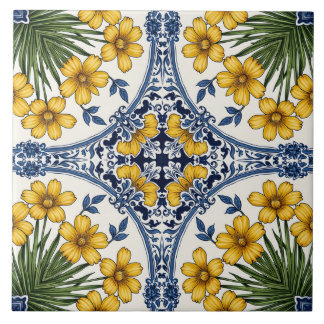 Fleurs jaunes 3 tile