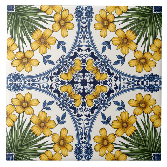 Fleurs jaunes 3 tile (Front)