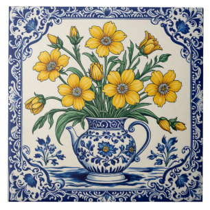 Fleurs jaunes 4 tile