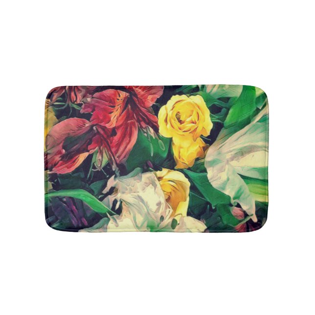 Fleurs Le Matin Bath Mat (Front)