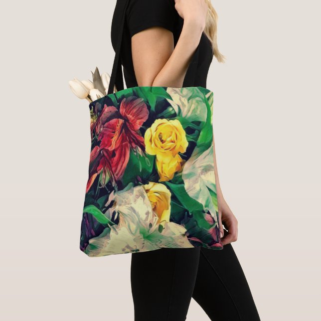 Fleurs Le Matin Tote Bag (Close Up)