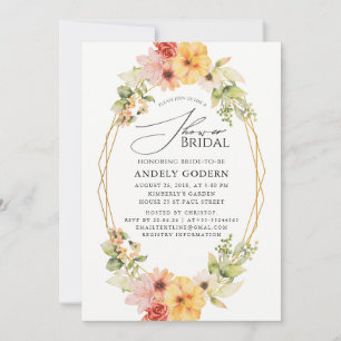 Fleurs Pastel Modern Bridal Shower Invitation