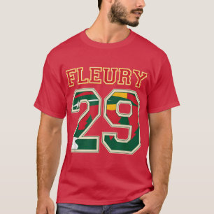 FLEURY 29 Wild Goalie Flower Minnesota Pro Ice Hoc T-Shirt